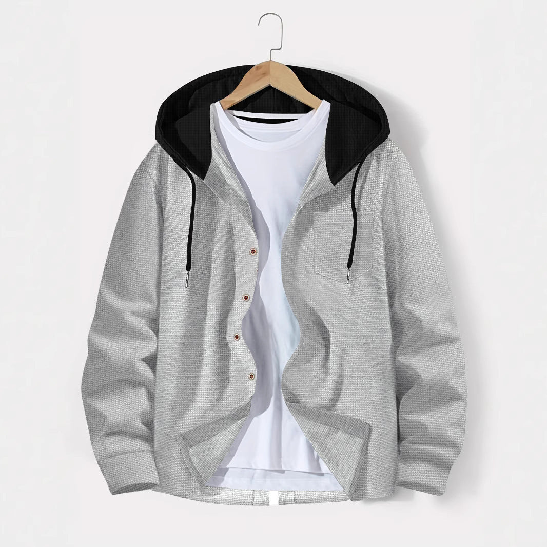 Herren lässige Jacke mit Kapuze und Karomuster Krohn-e