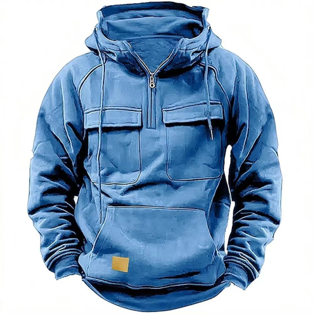 Herren Fleece Hoodie mit praktischem Reißverschluss und großen Taschen Krohn-e