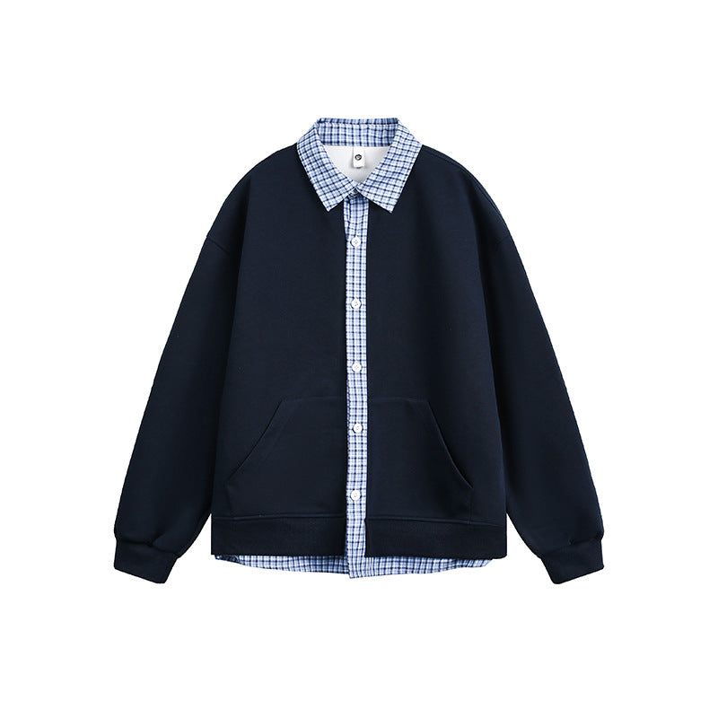 Damen Lässiger Oversized Kapuzenpullover mit Hemdkragen Krohn-e