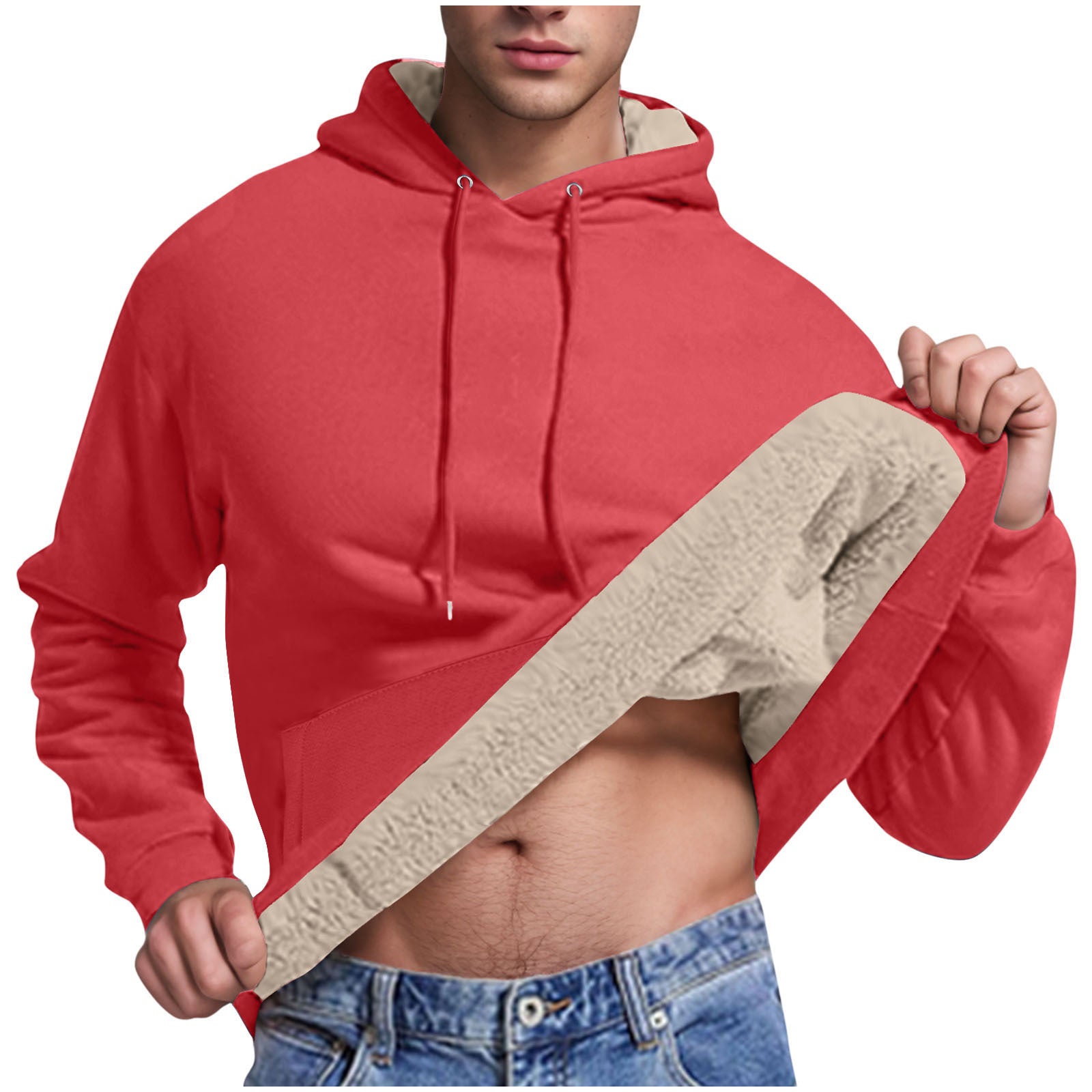 Herren Fleece-Kapuzenpullover mit innenliegendem Kuschelfutter Krohn-e