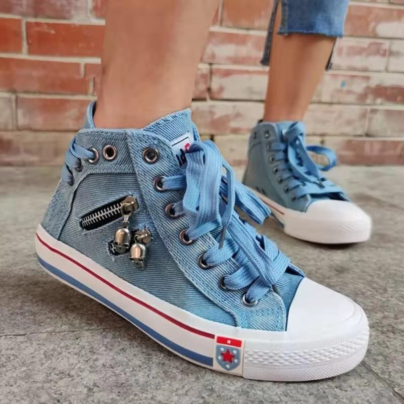 Damen Hohe Sneakers im modernen Used-Look mit modischen Reißverschlussdetails Krohn-e