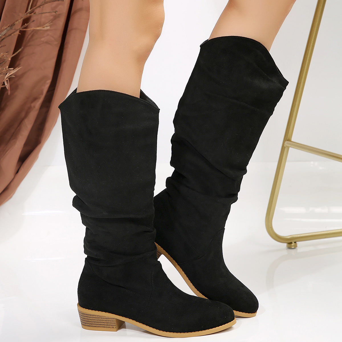Damen Überknee-Stiefel mit modischem Design und komfortablem Blockabsatz Krohn-e