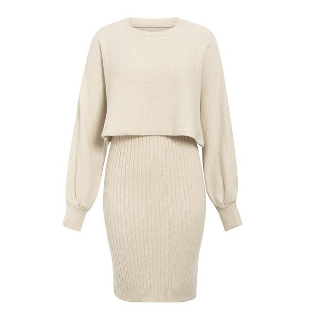 Damen Strickkleid mit lässiger Cropped-Oberfläche Krohn-e