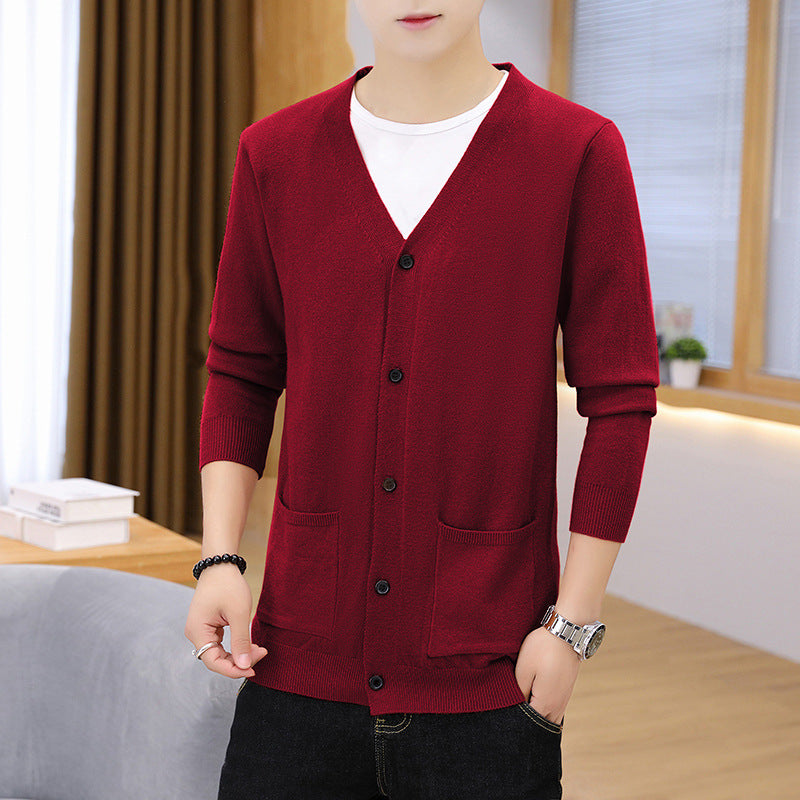 Herren eleganter leichter Strickcardigan mit Taschen Krohn-e