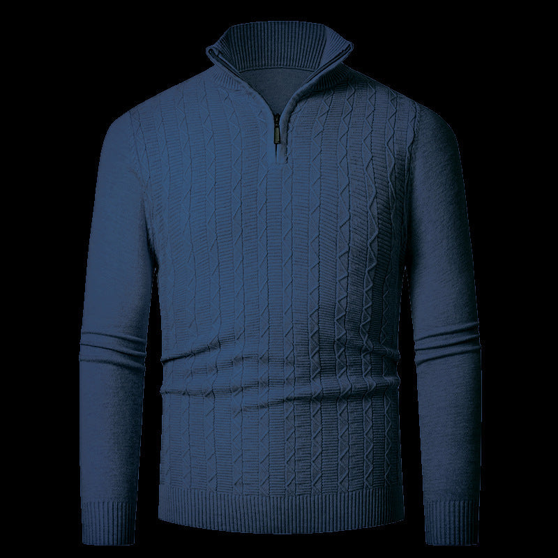 Herren Strickpullover mit modernem Kragen und Reißverschluss Krohn-e