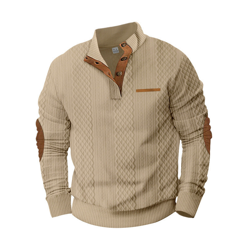 Herren komfortabler Strickpullover mit strukturiertem Design und eleganten applikationen Krohn-e