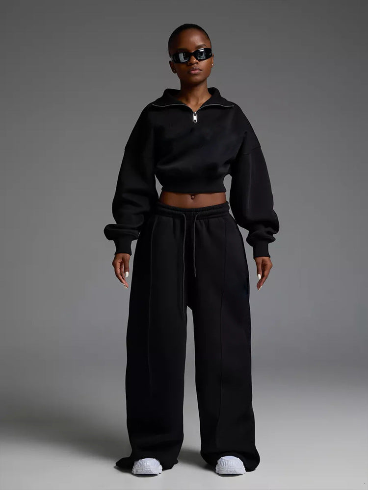 Damen lässiges und oversized Sweatset mit Reißverschluss Krohn-e