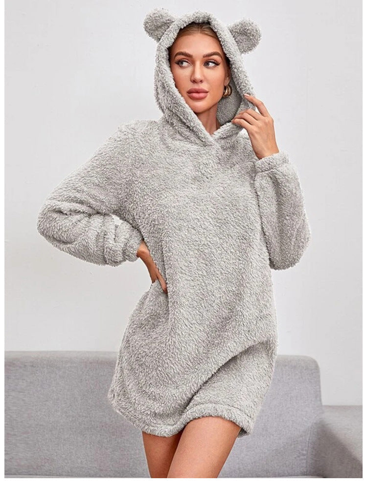 Damen Kuscheliger Hoodie mit Bärenohren Krohn-e