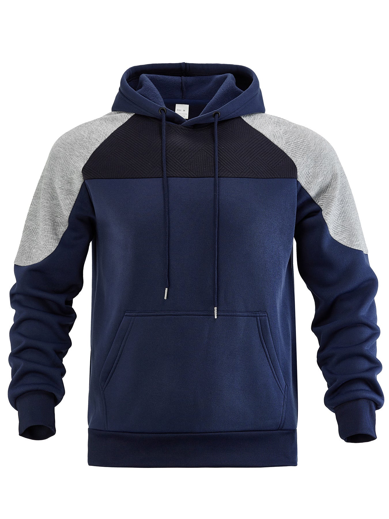 Herren sportlicher Kapuzenpullover mit strukturiertem Design und Kontrastärmeln Krohn-e