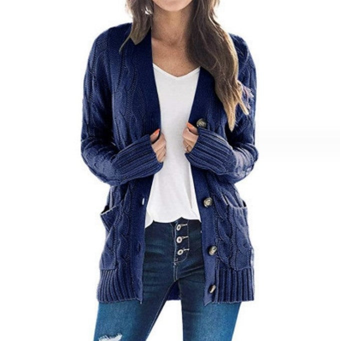Damen Strickjacke mit strukturiertem Kabelmuster und praktischen Taschen Krohn-e