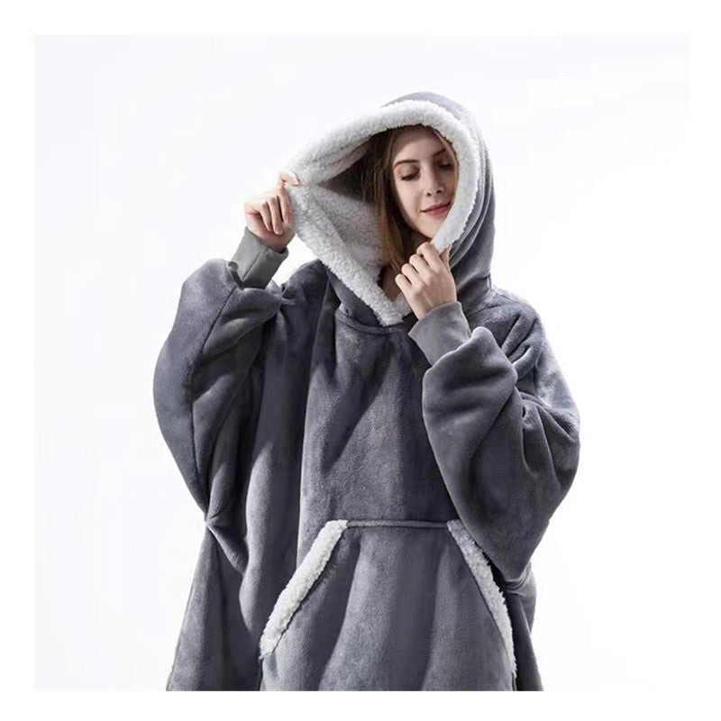 Damen Gemütlicher Hoodie-Poncho mit weichem Futter und praktischen Taschen Krohn-e