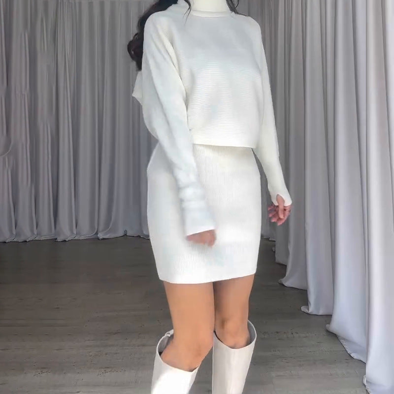 Damen Strickkleid mit lässigem Rollkragen und angeschnittenen Ärmeln Krohn-e