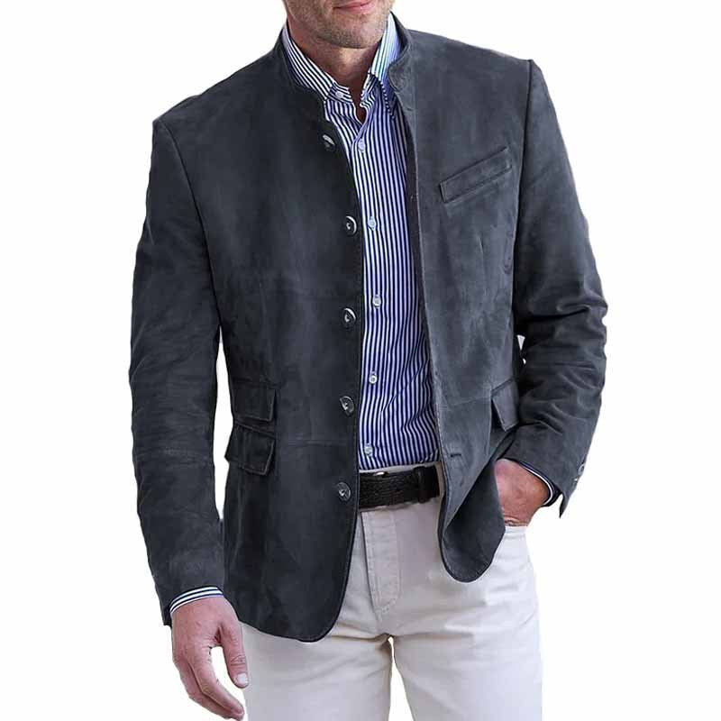 Herren Luxuriöse Wildlederjacke mit praktischen Taschen Krohn-e