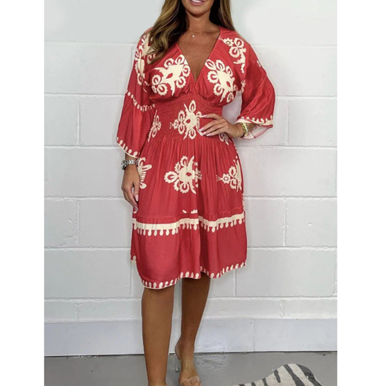 Fudus Sommerkleid: Blumig, Dreiviertelarm