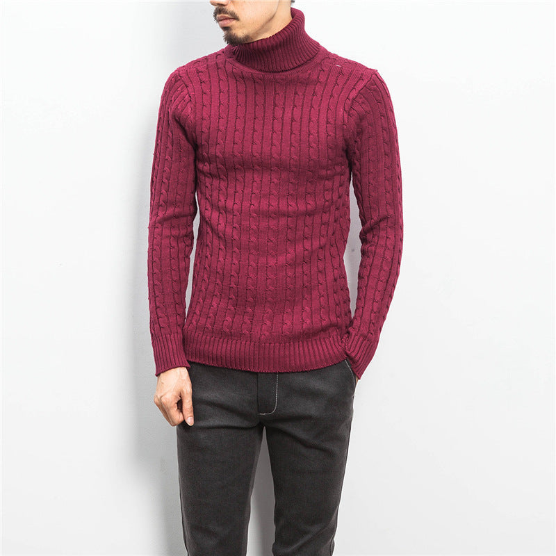 Herren komfortabler Rollkragenpullover mit Zopfmuster Krohn-e