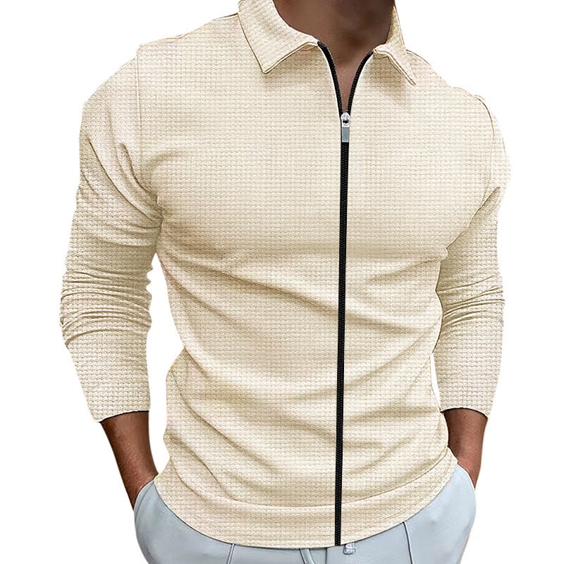 Herren Funktionspullover mit Reißverschluss und strukturiertem Design Krohn-e
