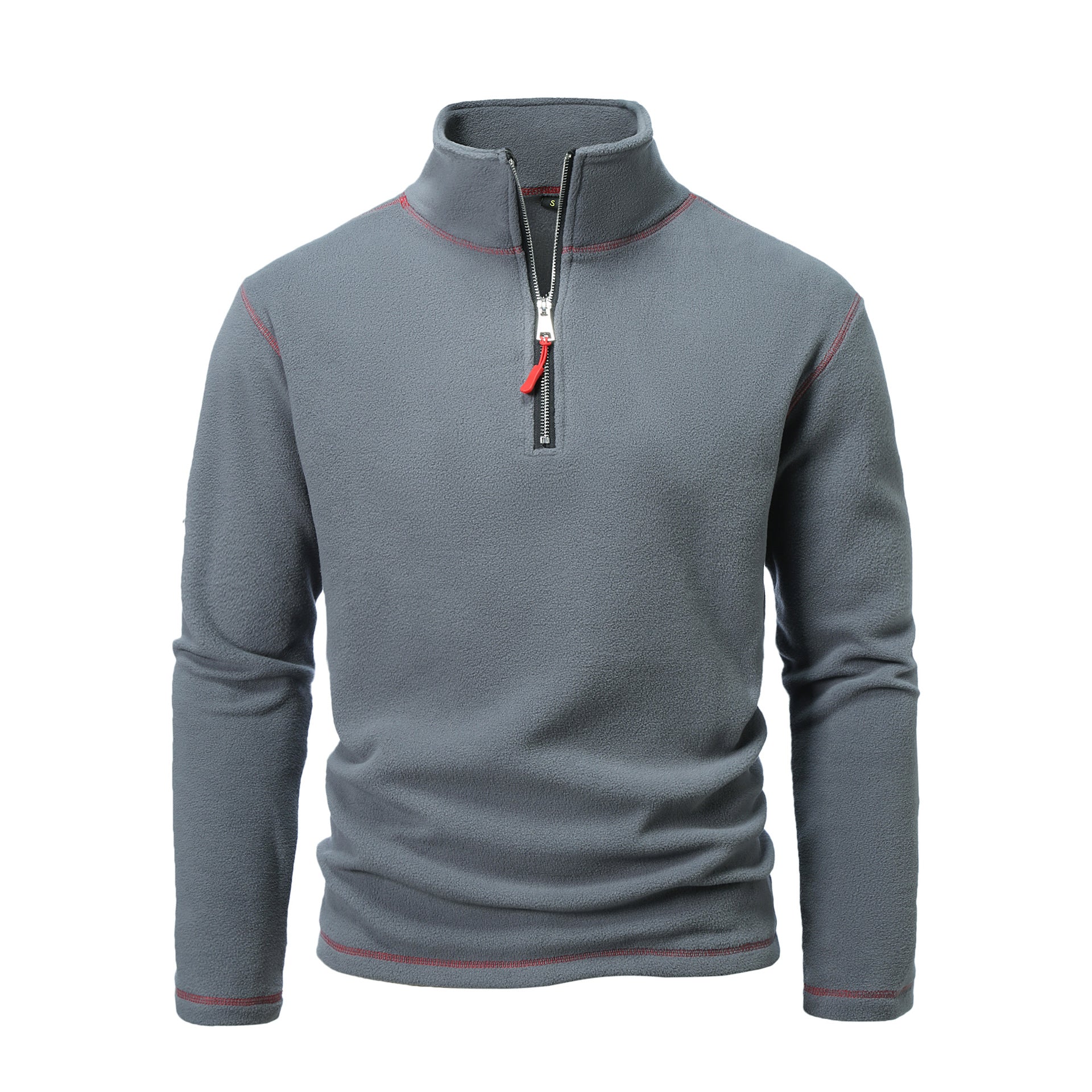 Herren Fleecepullover mit hohem Kragen und halbem Reißverschluss Krohn-e