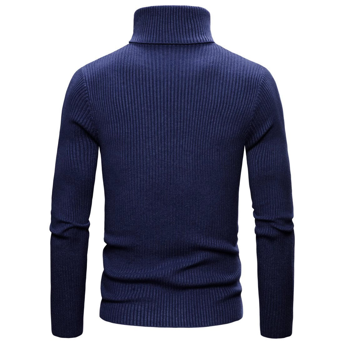 Herren Ripp-Strickpullover mit hohem Kragen und körpernahem Schnitt Krohn-e
