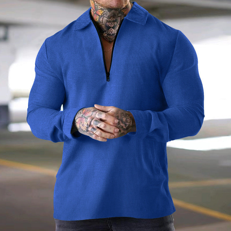 Herren Langarm Shirt mit modernem Reißverschluss Krohn-e