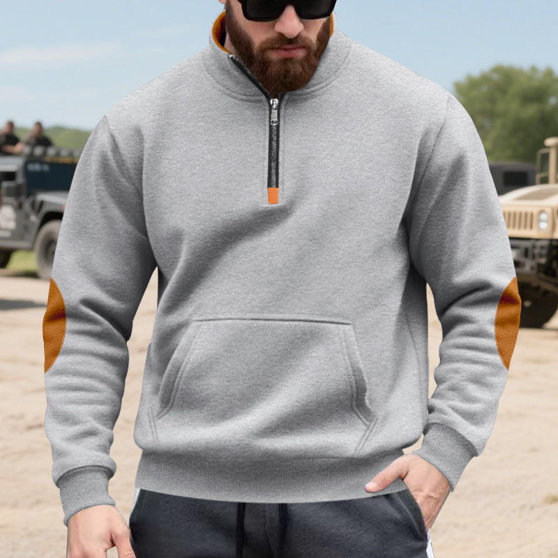 Herren Hoodie mit modischem Stehkragen und Kontrastdetails Krohn-e