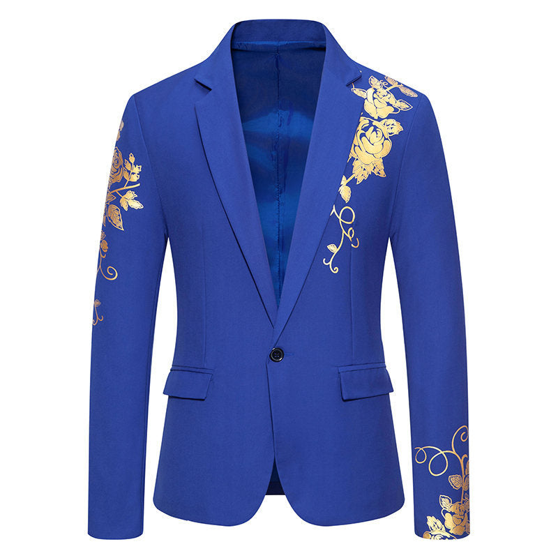 Herren eleganter Blazer mit floralem Gold-Design Krohn-e
