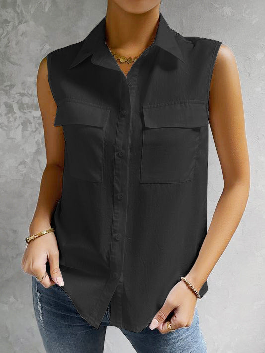 Damen ärmelloses Hemblusenshirt Krohn-e