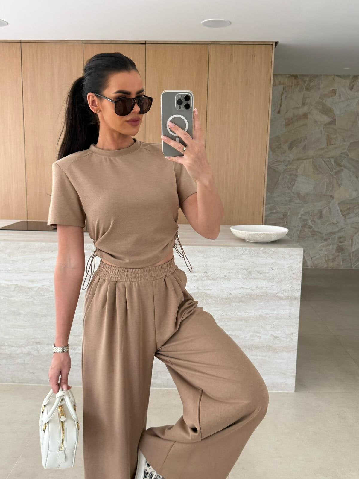 Damen lässiges Set aus Crop-Top und Jogginghose Krohn-e