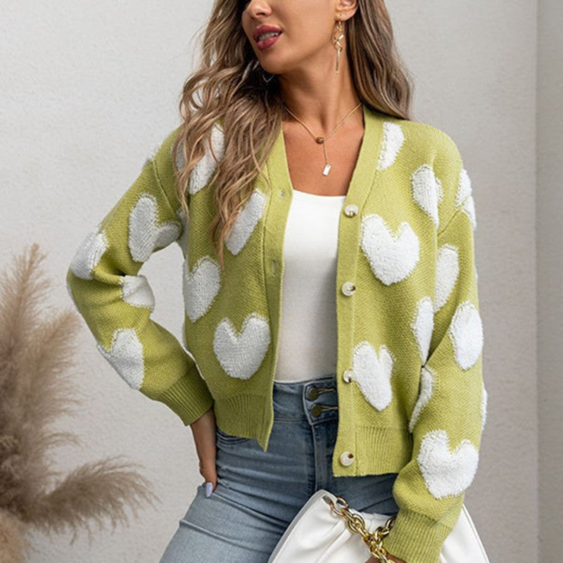 Damen Herz-Design cardigan Krohn-e