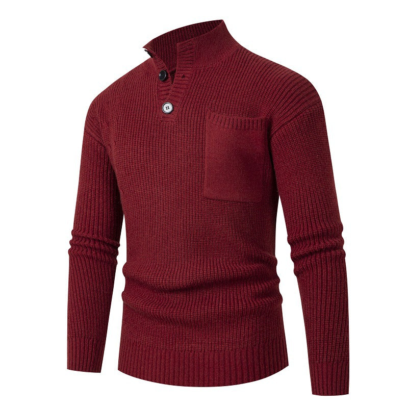 Herren Hochwertiger Pullover mit Modalmuster und Brusttasche Krohn-e