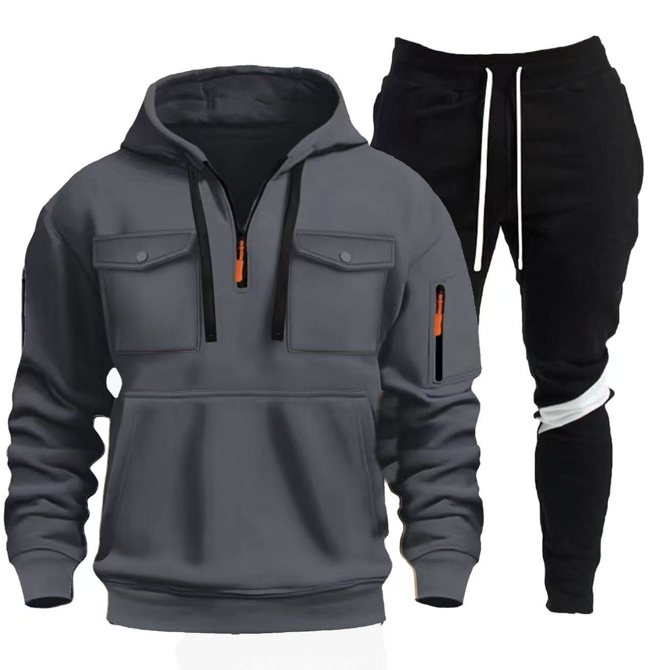 Herren praktische Kapuzenjacke mit Sporthose Krohn-e