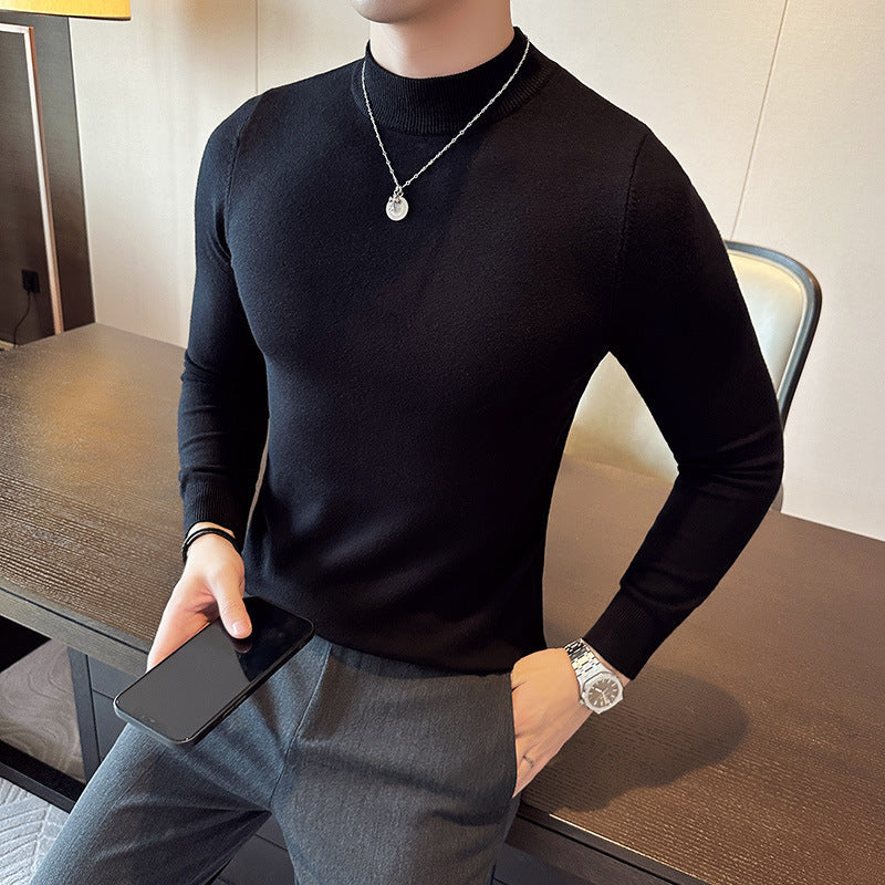 Herren modischer Pullover mit hohem Kragen und eleganter Passform Krohn-e