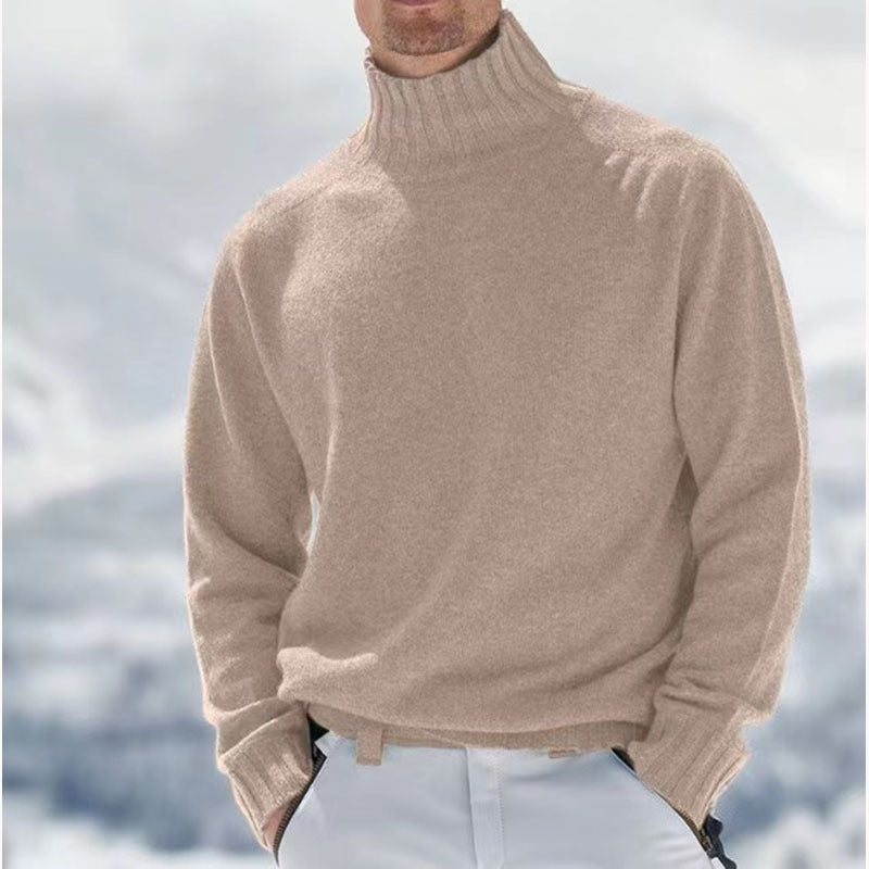 Herren Rollkragenpullover aus hochwertiger Wolle mit strukturierten Details Krohn-e