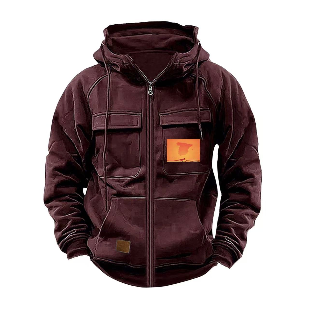 Herren multifunktionale Kapuzenjacke mit praktischen Taschen Krohn-e