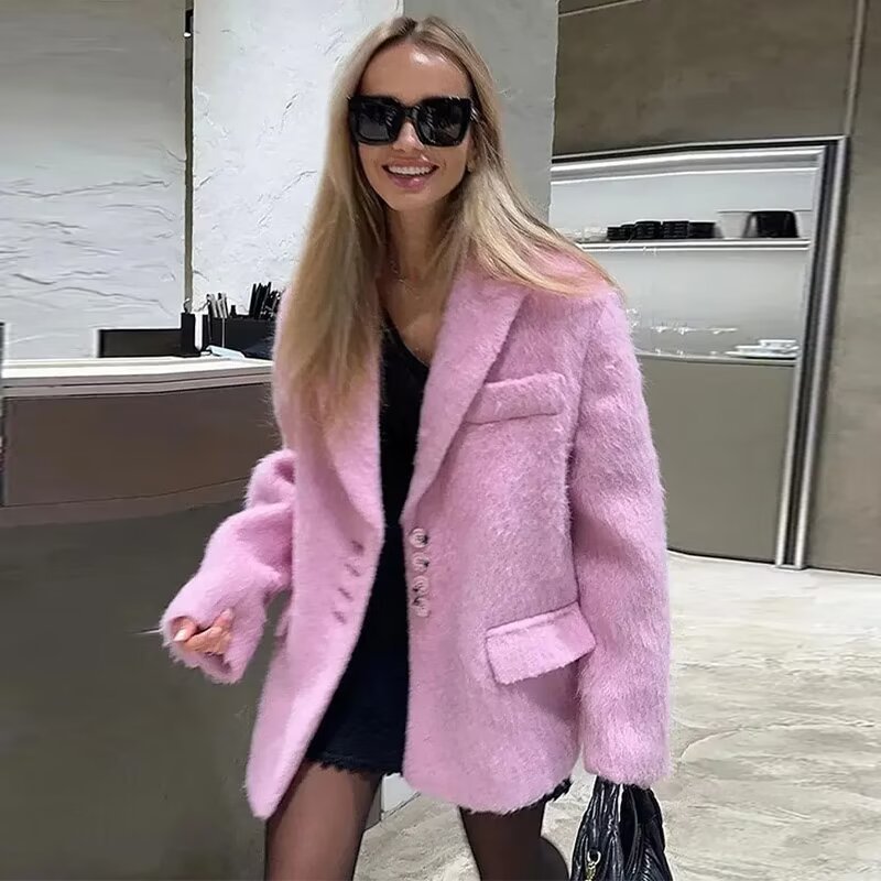 Damen Modischer Oversized-Blazer mit luxuriösem Futter Krohn-e