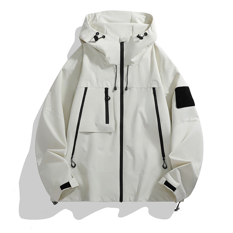 Herren funktionale Outdoor-Jacke mit verstellbarer Kapuze und mehreren Taschen Krohn-e