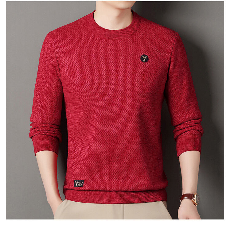 Herren Strukturierter Pullover mit Rundhalsausschnitt und hochwertiger Stricktextur Krohn-e