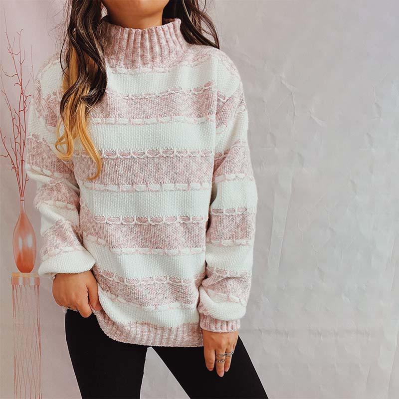 Krohn-e | Weiche Strickjacke mit Strukturierten Streifen Acryl Komfortabel und Warm