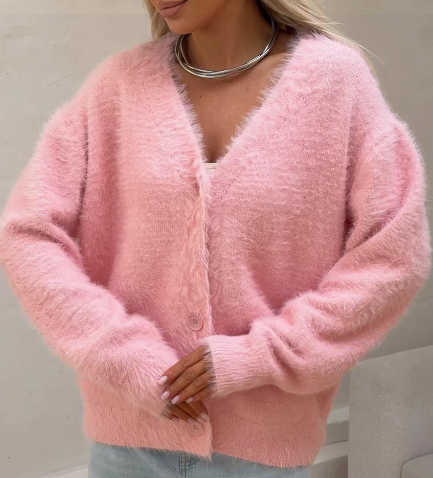 Damen Kuscheliger Strickjacke mit modernen Knopfdetails und lässigem Schnitt Krohn-e