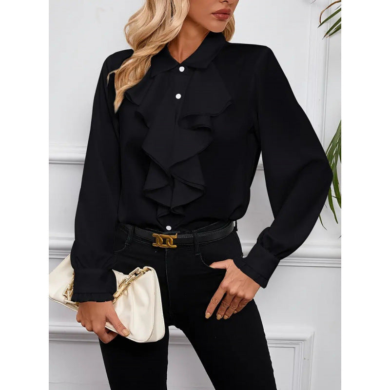 Damen Bluse mitraffinierten Rüschendetails und eleganten Ärmeln Krohn-e