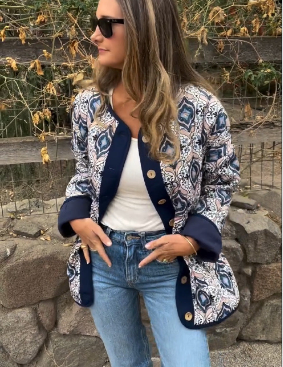 Damen modische Bomberjacke im Ethno-Stil Krohn-e