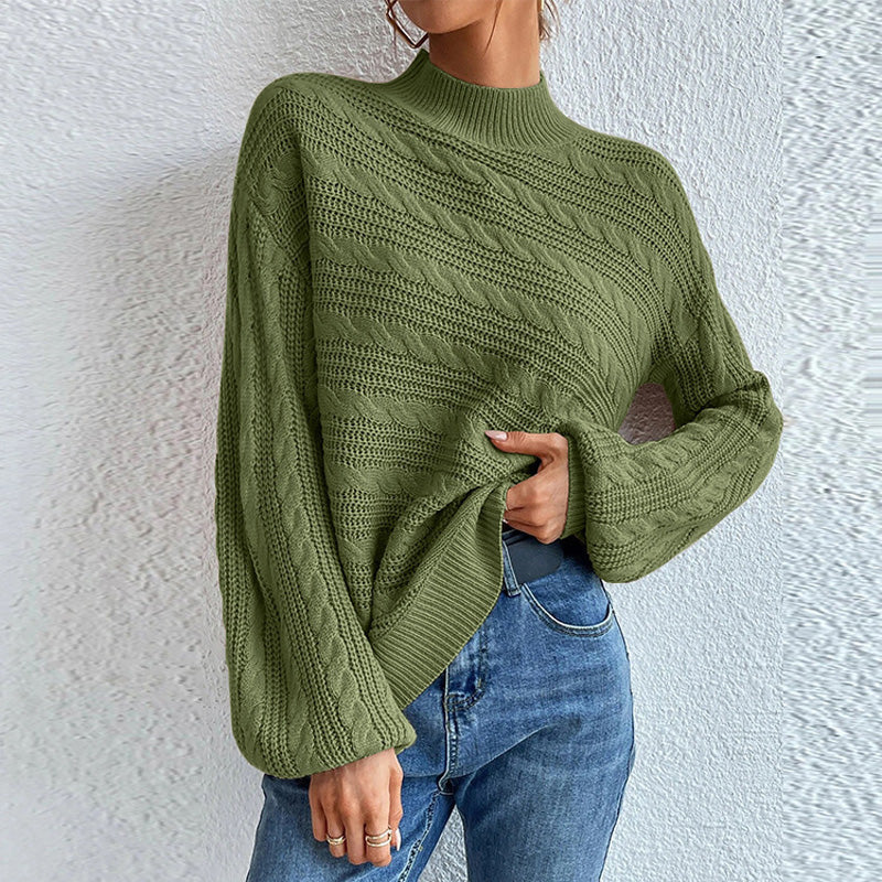 Krohn-e | Pullover - Damen Winter Zopfmuster Pullover