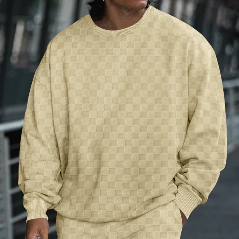 Herren Oversized Sweatshirt mit strukturiertem Muster Krohn-e