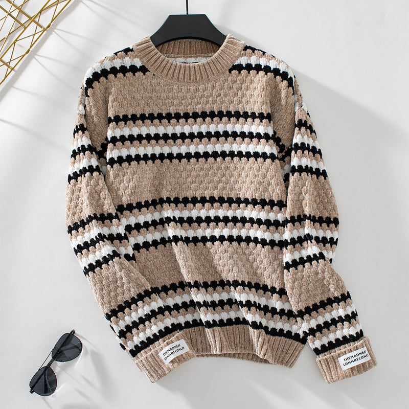 Krohn-e | Gestreifter Strickpullover Mit Modernem Stil