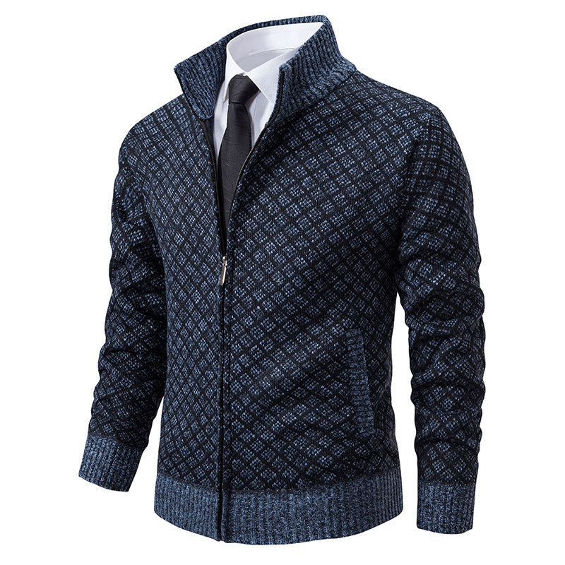 Herren stilvolle Strickjacke mit hochwertigem Zipper Krohn-e