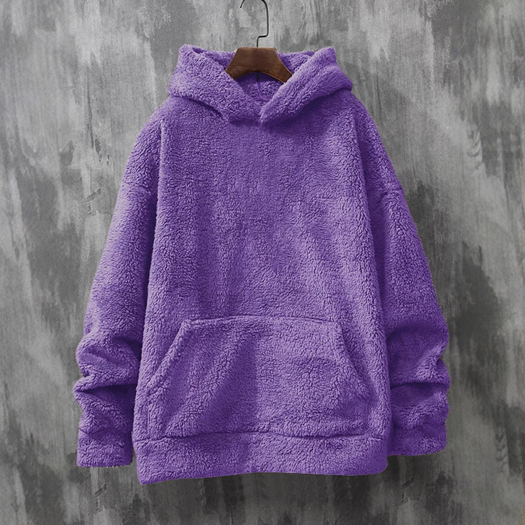 Damen Kuscheliger Fleece-Pullover mit Kapuze und praktischen Taschen Krohn-e