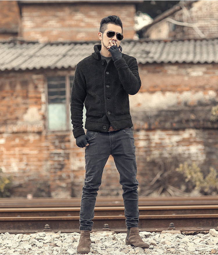 Herren gefütterte Thomaskapelle Jacke mit stilvollem Knopfverschluss und lässigem Design Krohn-e