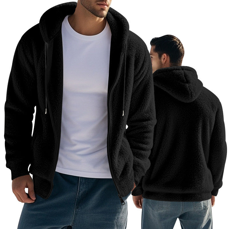Herren Fleece Hoodie mit Kängurutasche und praktischem Reißverschluss Krohn-e