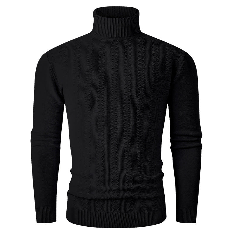 Herren Rollkragenpullover mit strukturiertem Muster und hohem Kragen Krohn-e