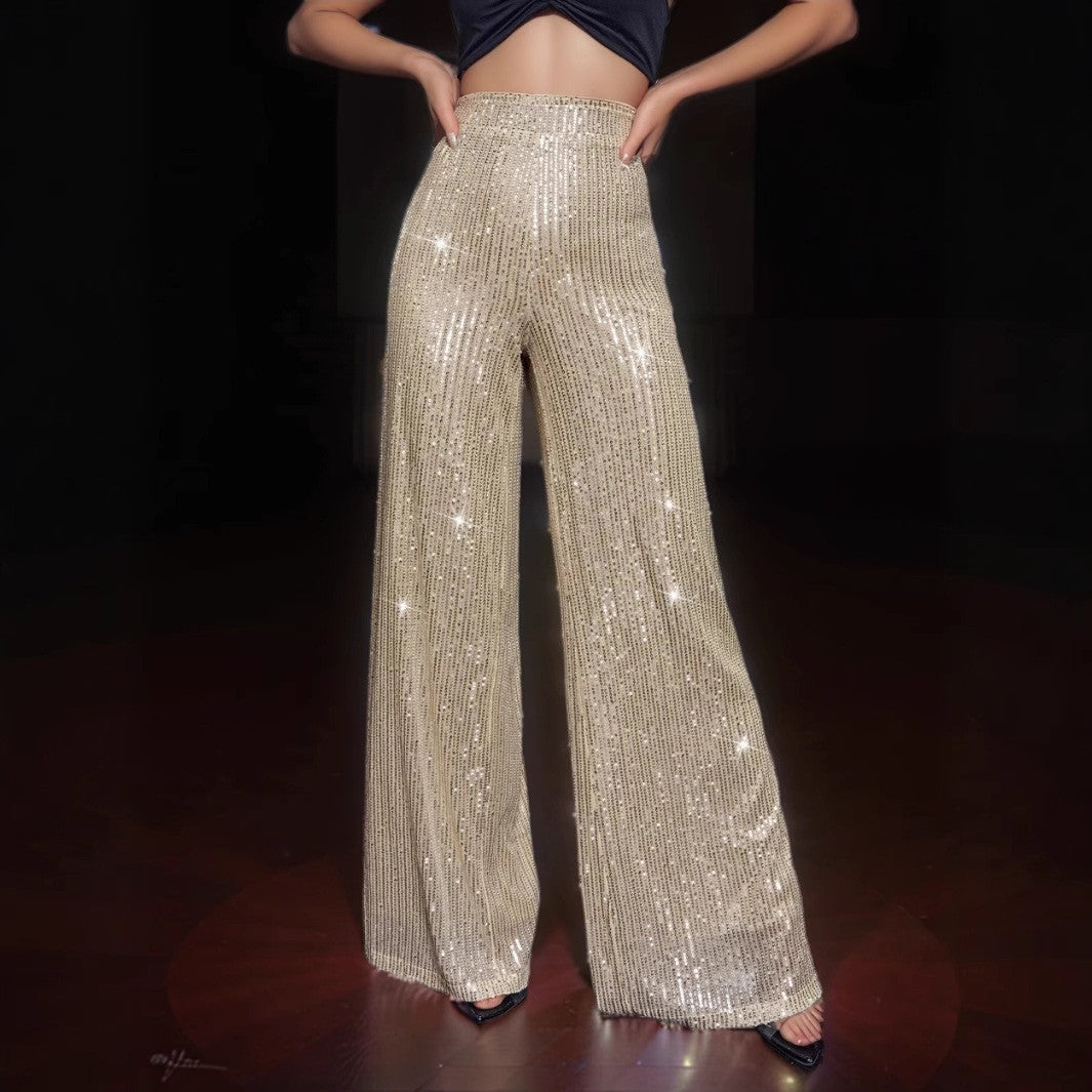 Damen Glänzende Weite Hose im festlichen Design Krohn-e