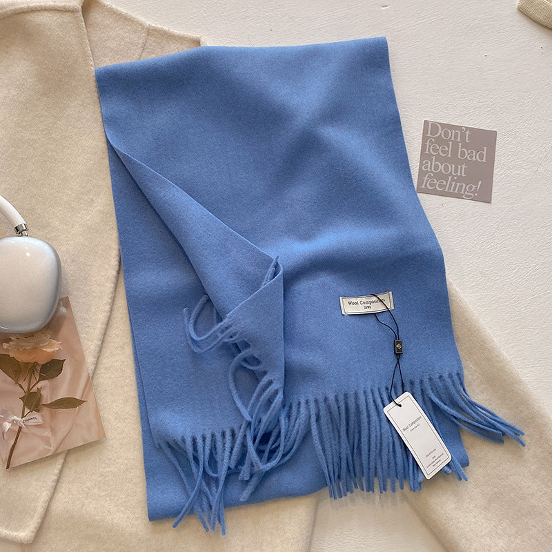 KROHN-E Damen Schal Quasten Weich Vielseitig Uni Elegant
